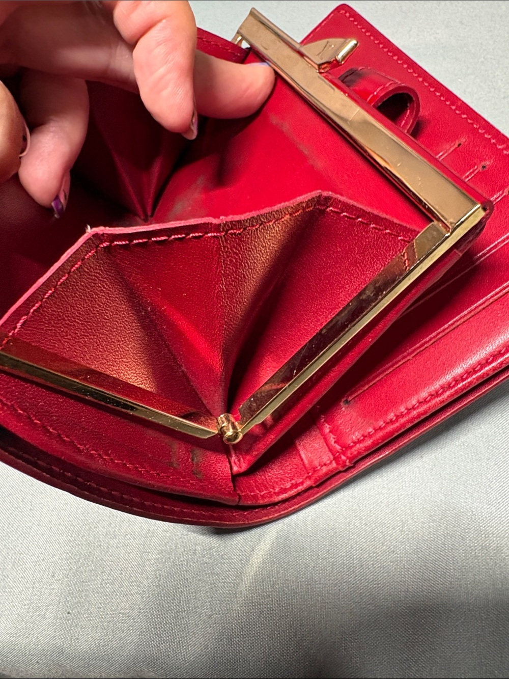 Louis Vuitton Vernis French Purse Wallet Pomme d'Amour Red M93528 - Picture 10 of 11